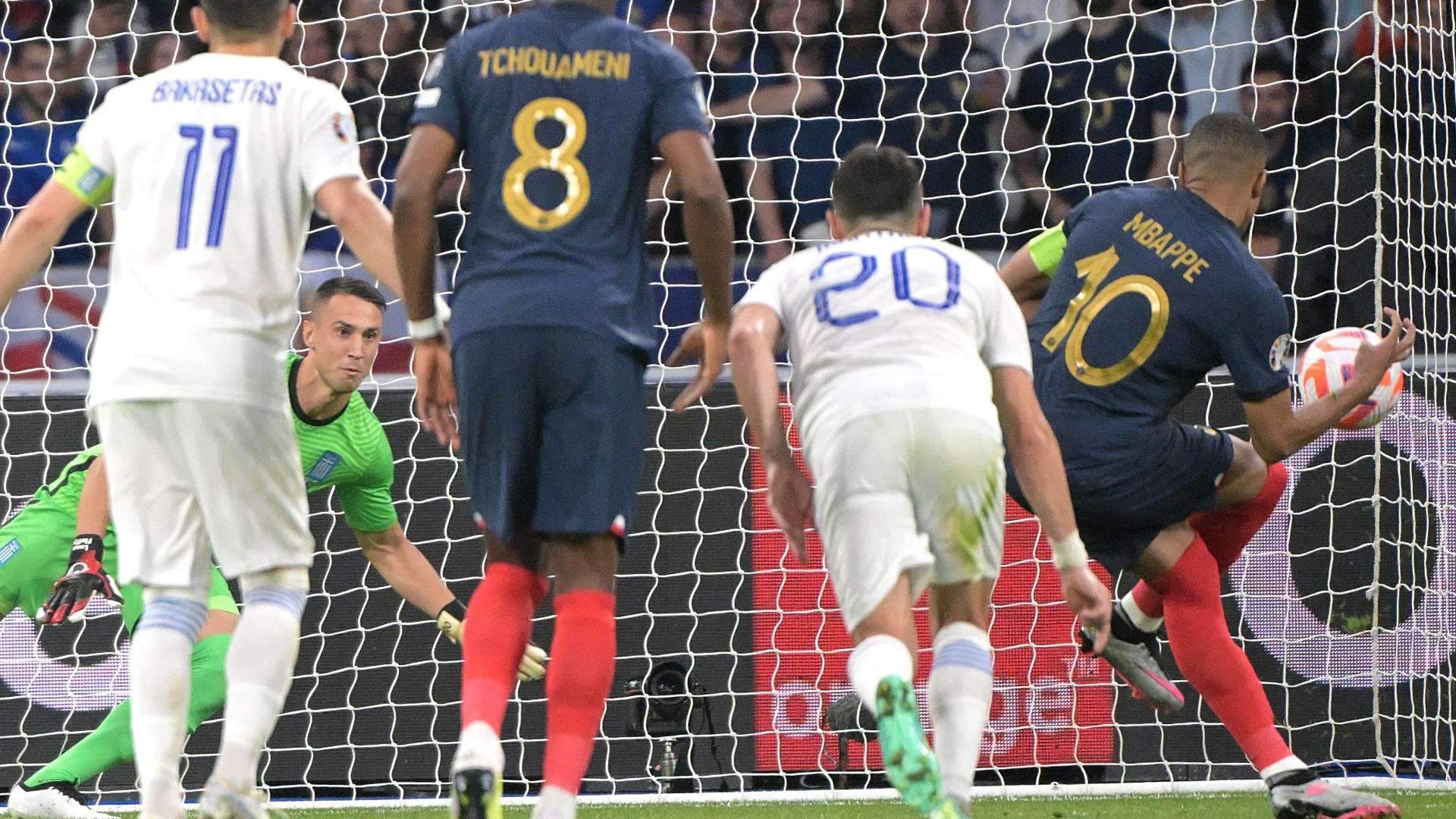 Kylian Mbappe scored a penalty for France against Greece