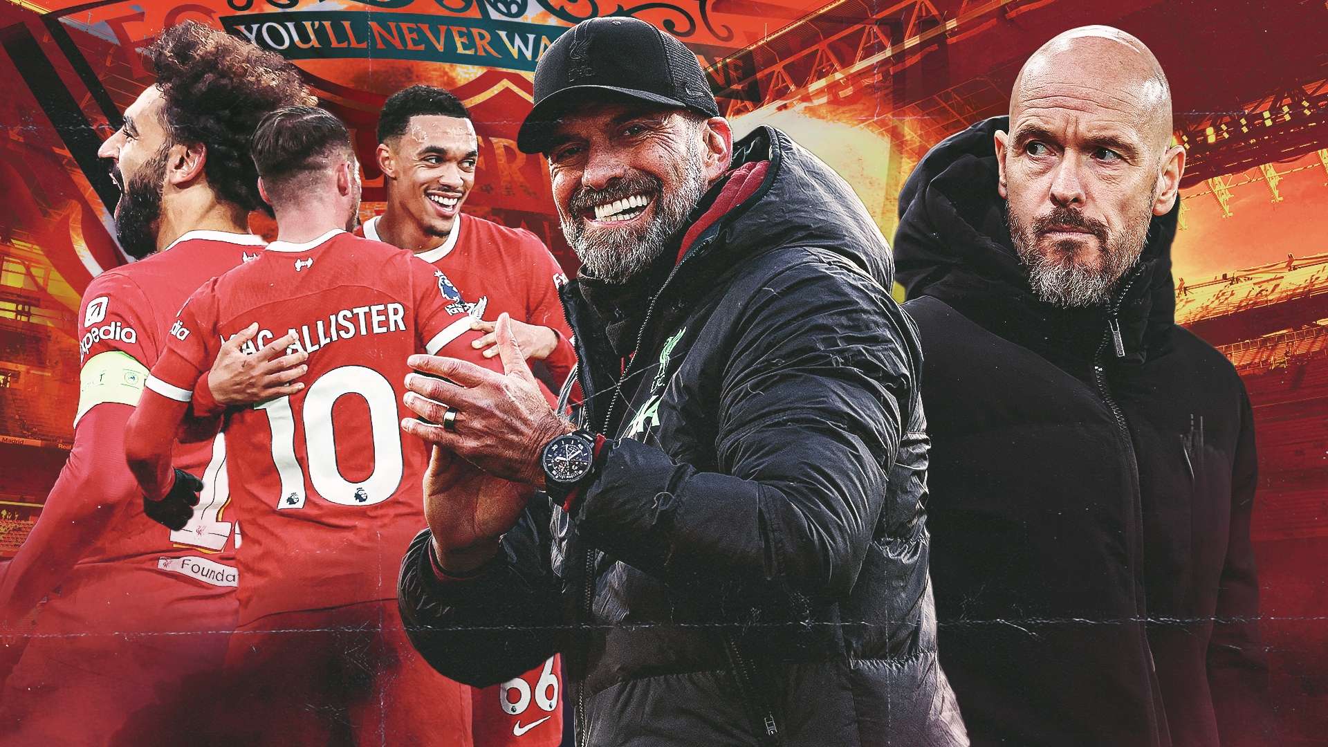 Jurgen Klopp Erik ten Hag Liverpool Manchester United 2023-24 GFX