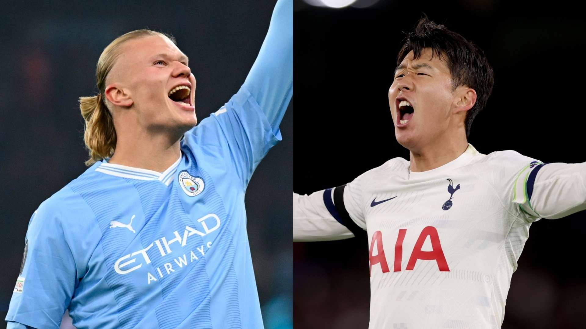 Erling Haaland Man City Son Heung-Min Tottenham