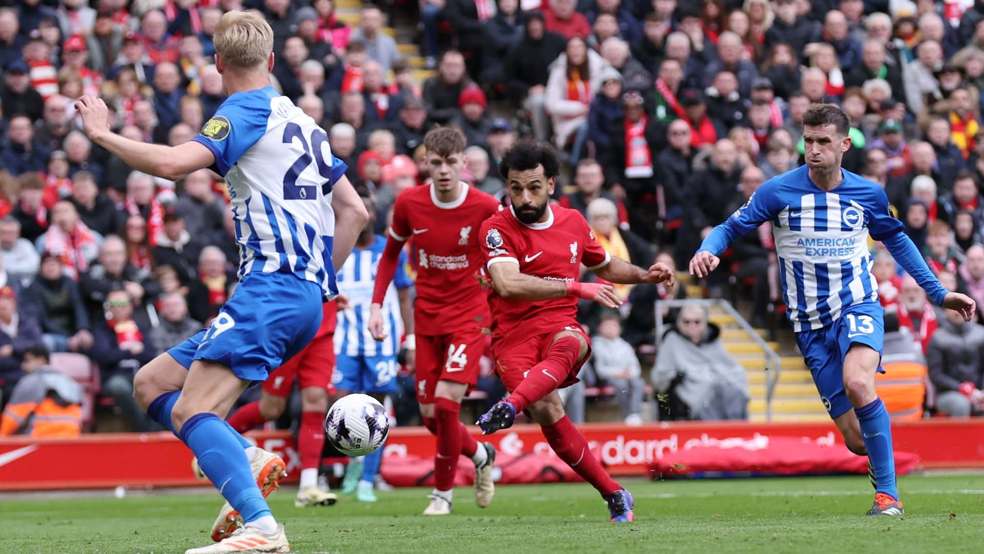 Mohamed Salah goal Liverpool Brighton 2023-24