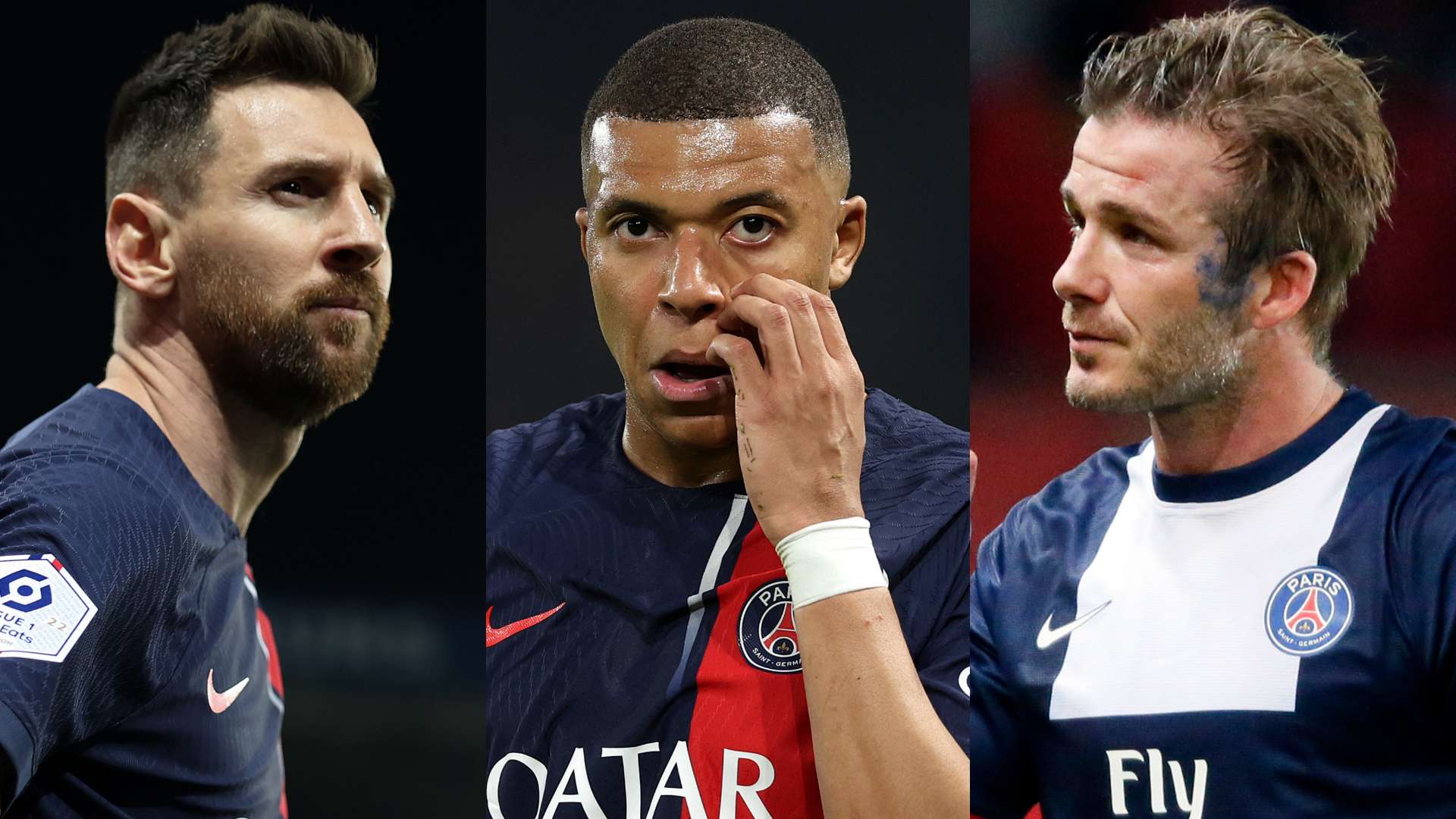 Lionel Messi Kylian Mbappe David Beckham PSG