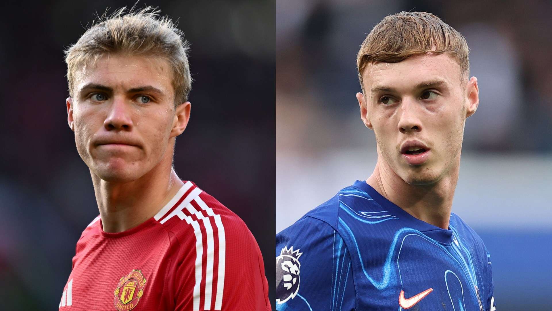 Rasmus Hojlund Cole Palmer Man Utd Chelsea 2024-25