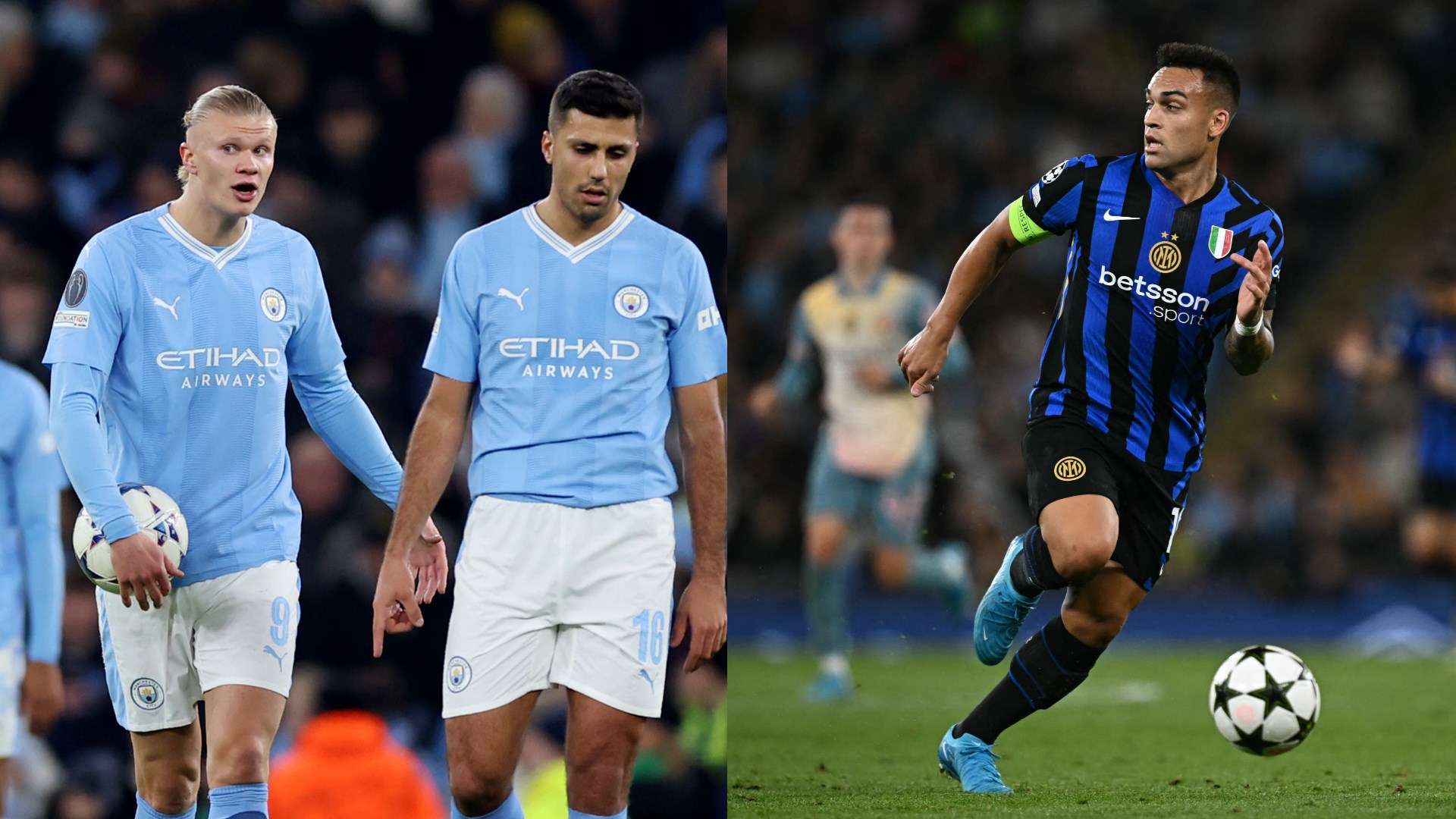 Lautaro Martinez Inter Haaland Rodri Man City UCL 2024-2025