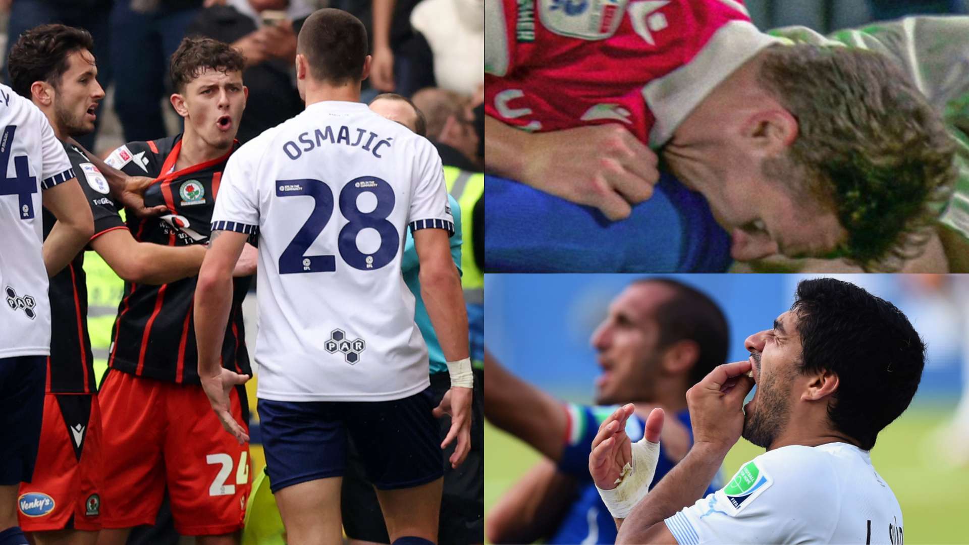 Biting incidents involving Paul Mullin, Luis Suarez, Milutin Osmajic and Owen Beck