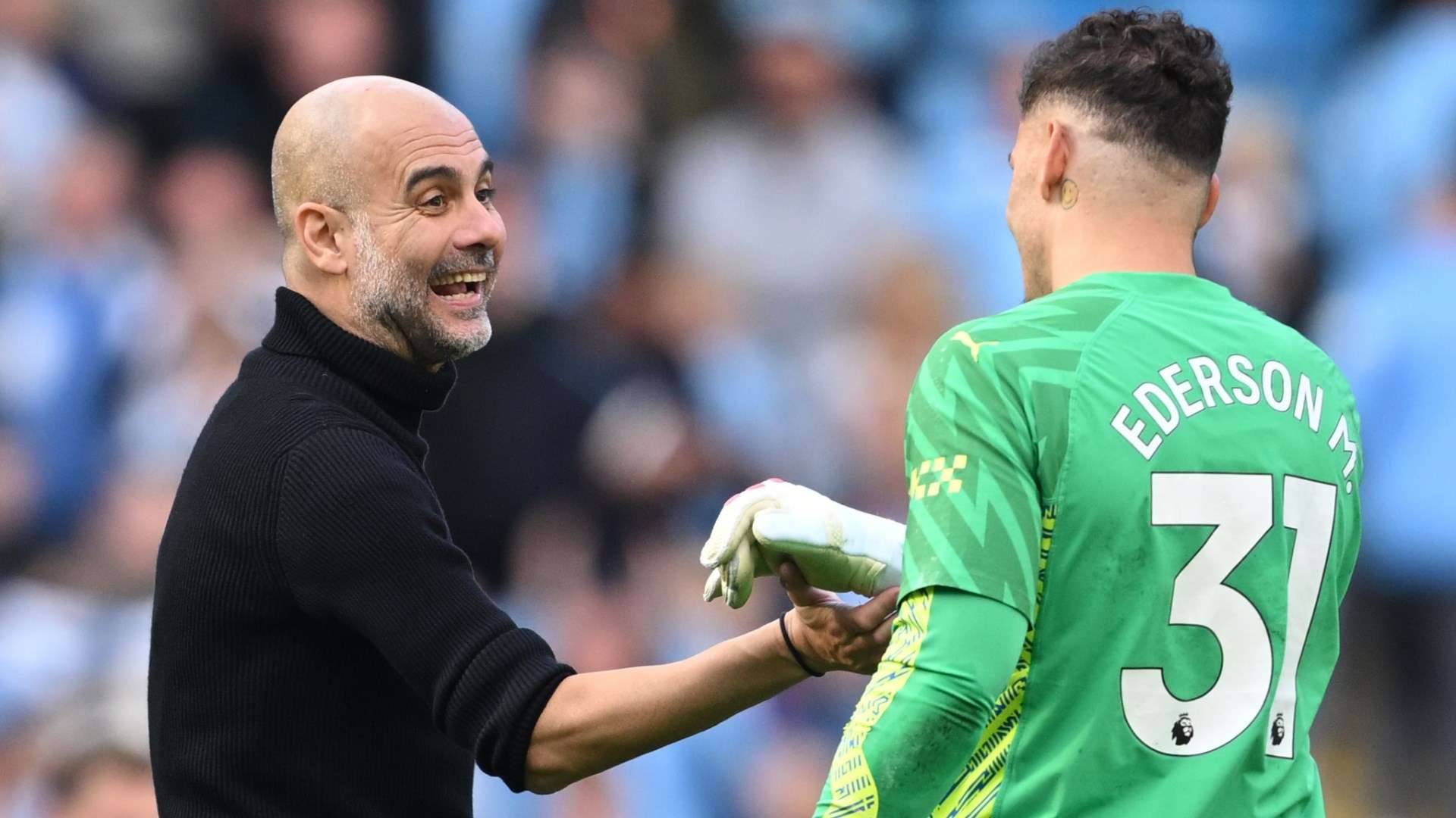 Pep Guardiola Ederson Manchester City 2023-24